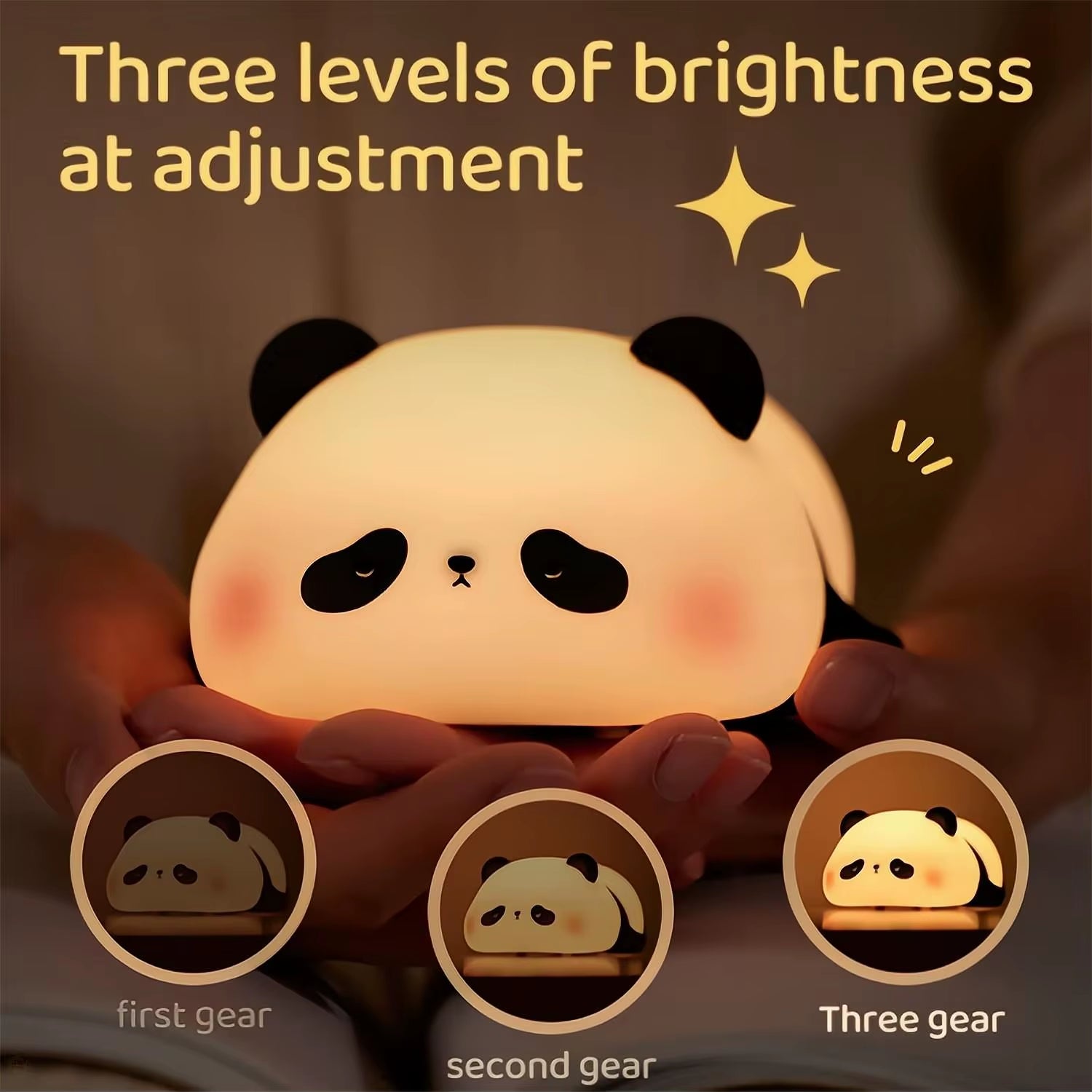 Angry panda silicone night light