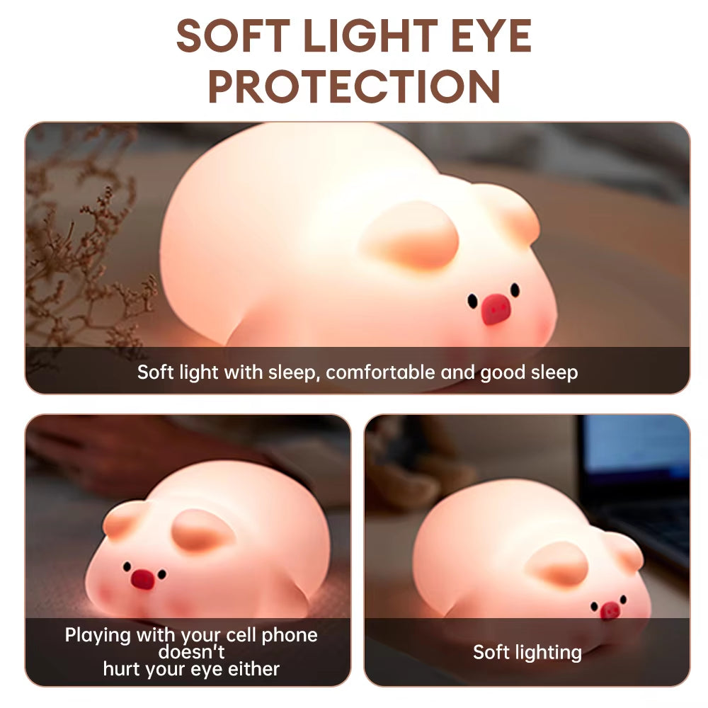 Piglet silicone night light