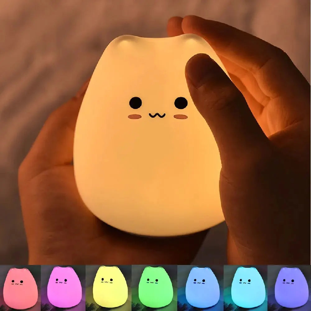 cat silicone night light (color changing)