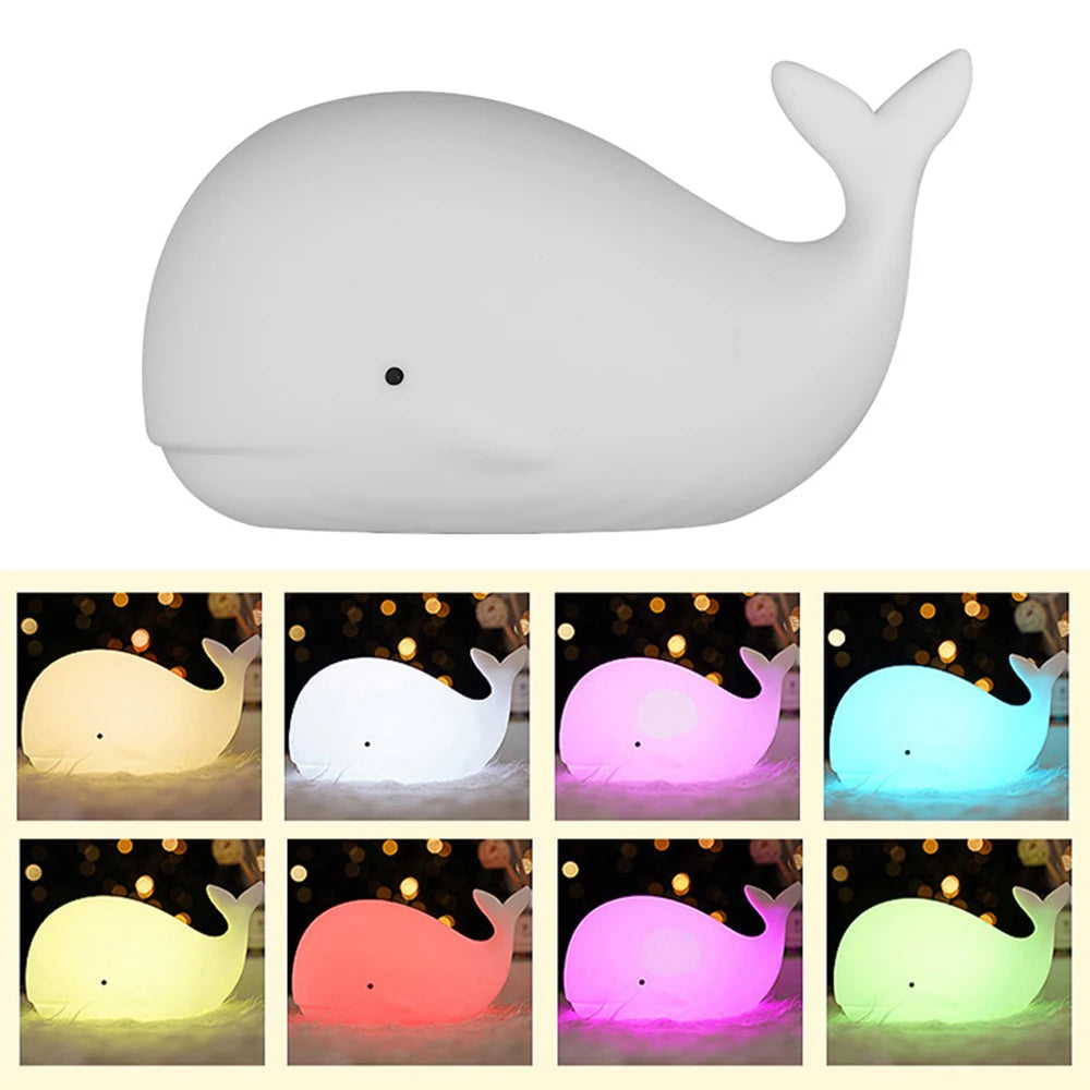 Silicone whale night light (color changing)