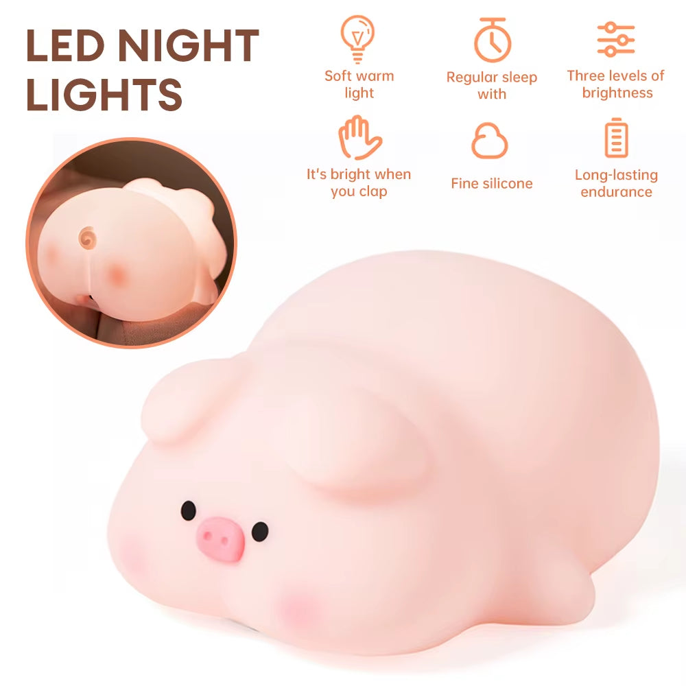 Piglet silicone night light