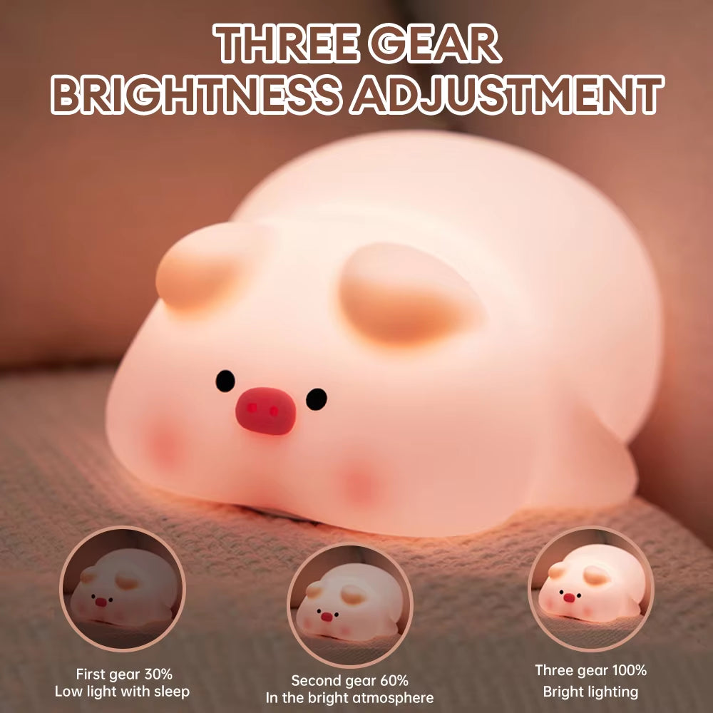 Piglet silicone night light