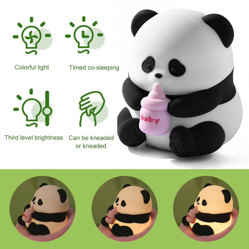 Baby panda silicone night light