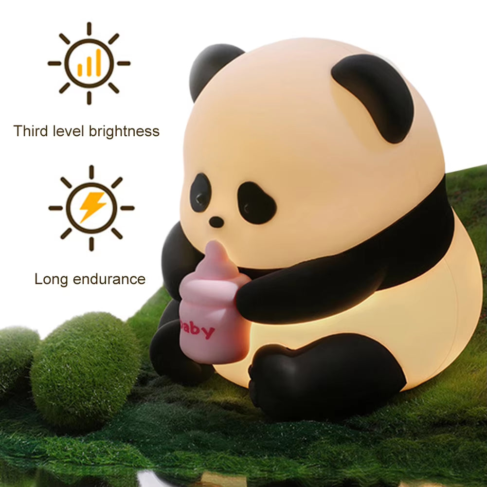 Baby panda silicone night light