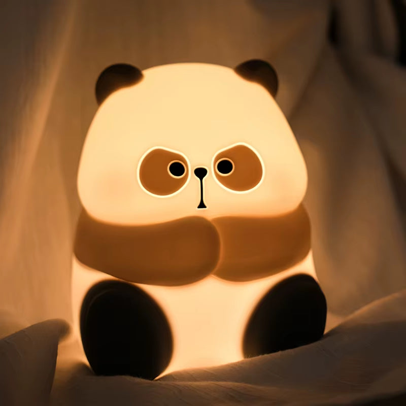 Angry panda silicone night light