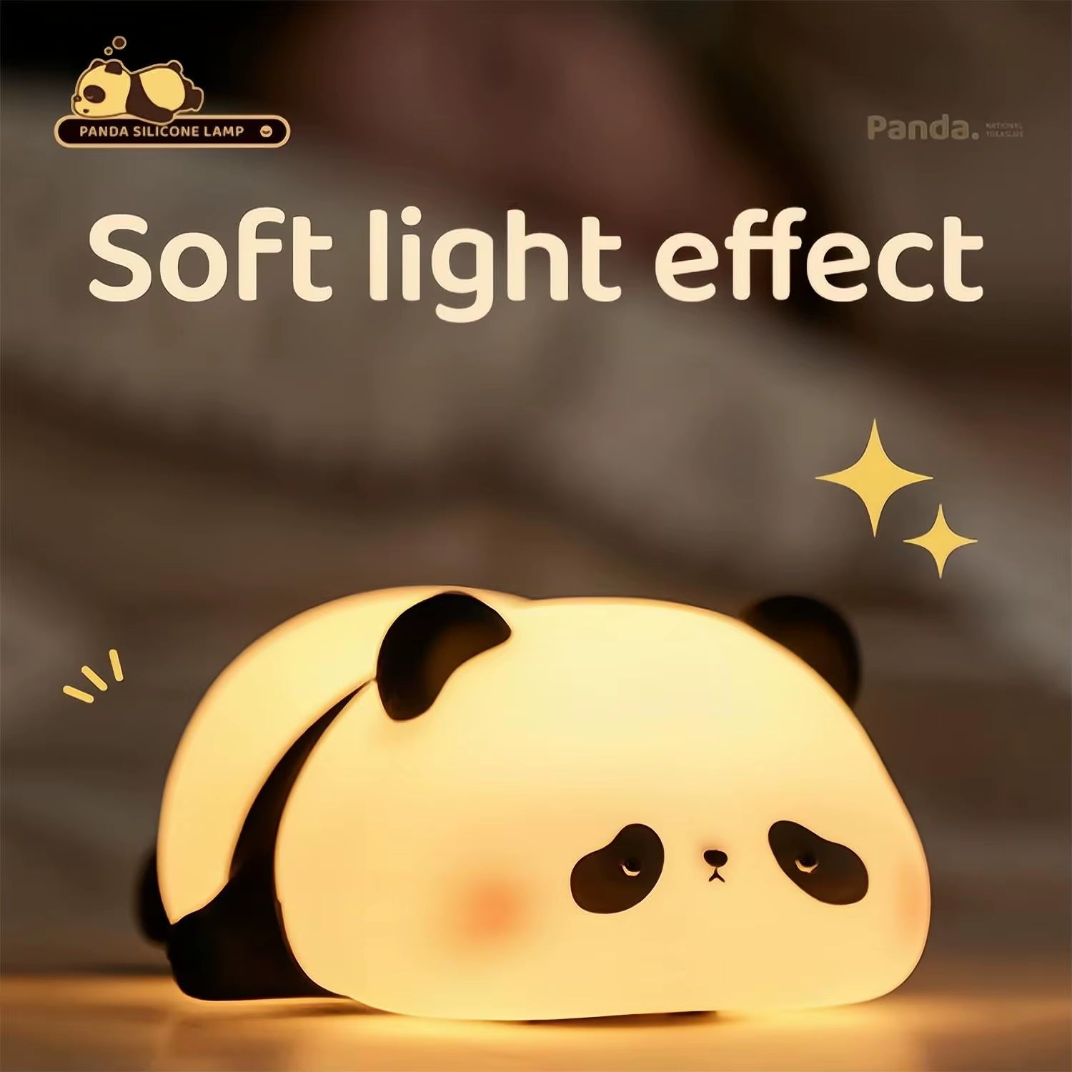 Angry panda silicone night light