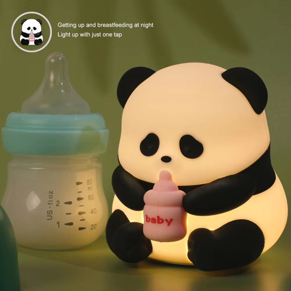 Baby panda silicone night light