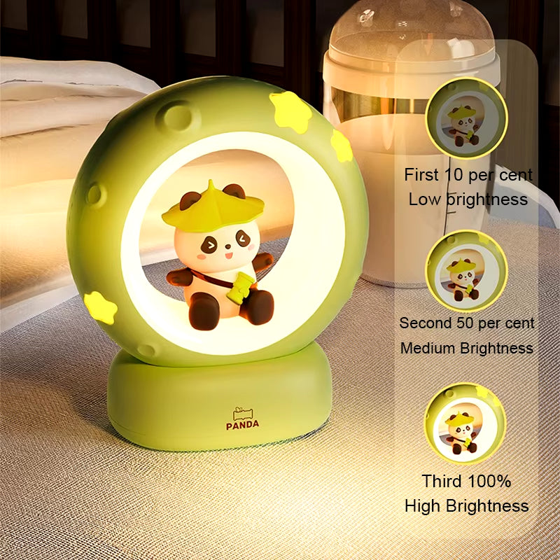 Astronaut panda silicone night light 