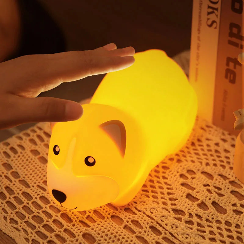 Silicone corgi night light