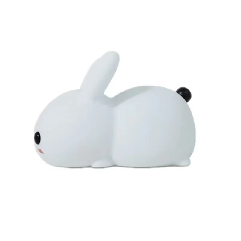 Cute Rabbit Night Lights Silicone Lamp USB Rechargeable Timing Bedside Room Home Decor Nightlight Kids Baby Birthday Gift